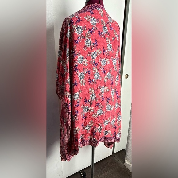 Floral Pink Kimono Cardigan - Picture 3 of 6